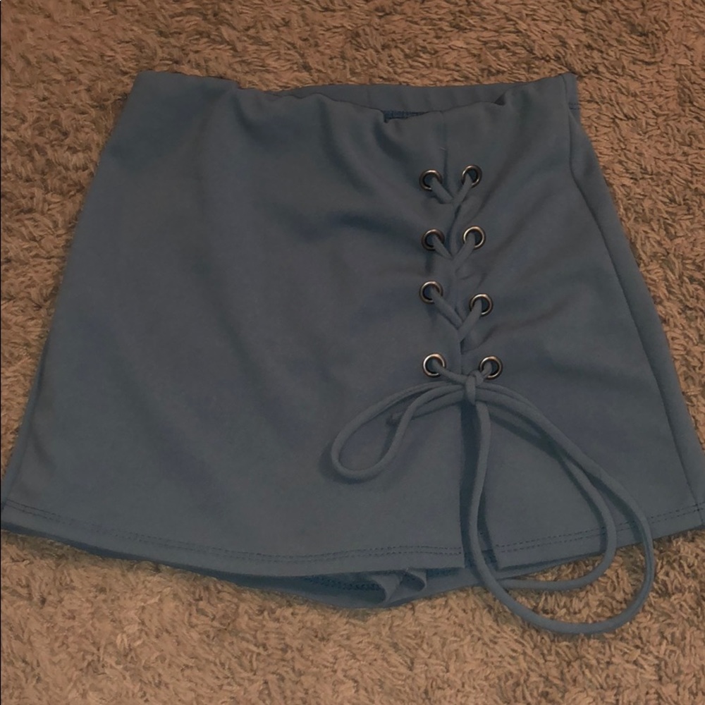 Teal blue blush skirt